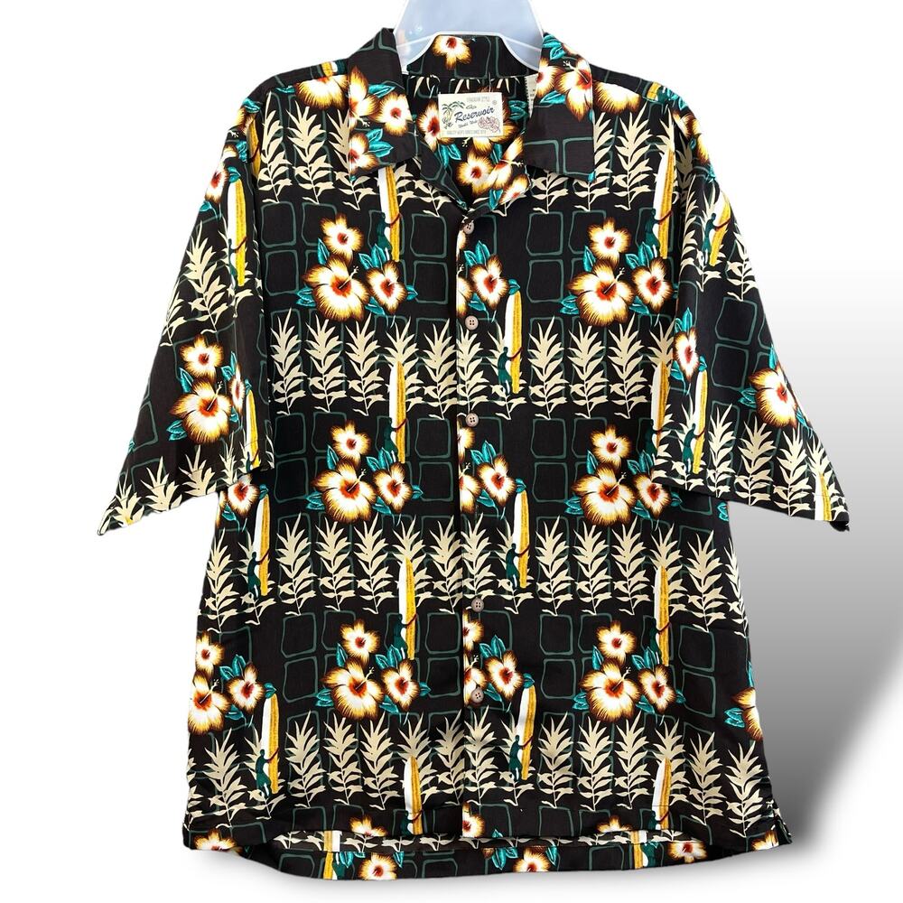 Reservoir Men's Polo Hawaiian Style Size Large